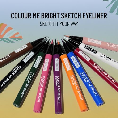 Swiss Beauty Colour Me Bright Matte Finish Sketch Eyeliner With Soft Pen Tip Applicator | Quick Drying | Waterproof, Smudge-Proof Eyeliner | Shade - Adore Brown, 0.7Ml