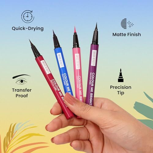 Swiss Beauty Colour Me Bright Matte Finish Sketch Eyeliner With Soft Pen Tip Applicator | Quick Drying | Waterproof, Smudge-Proof Eyeliner | Shade - Adore Brown, 0.7Ml