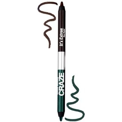 Swiss Beauty Craze It's Extraa Duo Matte Pencil Kajal With Vitamin E | 2-In-1 Shades | Highly Pigmented | Smudge-Proof | With Precise Tip | Shade- Dynasty, 2.6G |,Black