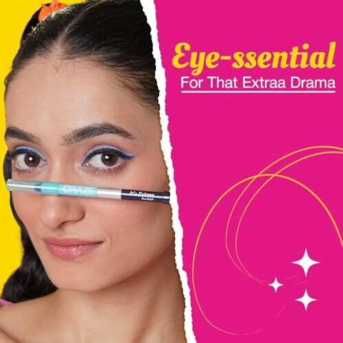 Swiss Beauty Craze It's Extraa Duo Matte Pencil Kajal With Vitamin E | 2-In-1 Shades | Highly Pigmented | Smudge-Proof | With Precise Tip | Shade- Dynasty, 2.6G |,Black