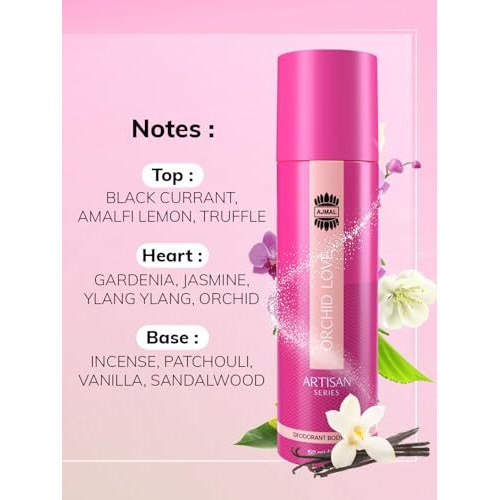 Ajmal Artisan Orchid Love, Juniper Bloom, Smoky Musk, And Musky Wood Deodorant Perfume 150Ml Each - Unisex Pack Of 4