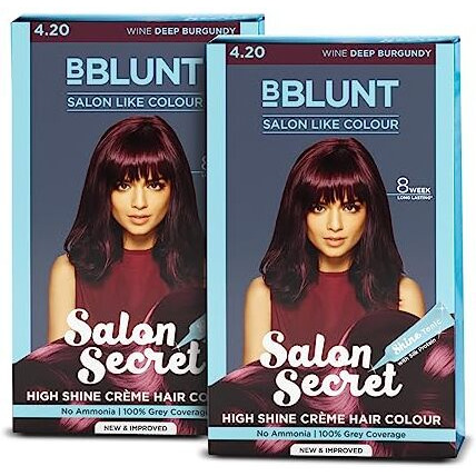 Bblunt Salon Secret High Shine Crme Hair Colour - Wine Deep Burgundy - Pack Of 2
