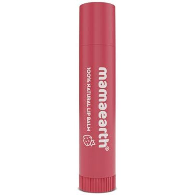 Mamaearth Nourishing Tinted 100% Natural Lip Balm With Vitamin E And Strawberry - 4 G|12-Hour Moisturization|Naturally Red Lips|For Dry&Chapped Lips|Natural Tint|Brightens Lips|Tinted Lip Balm