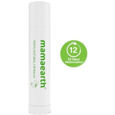 Mamaearth Nourishing 100% Natural Lip Balm With Vitamin E And Shea Butter - 4 G | 12-Hour Moisturization | Makes Lips Soft & Supple