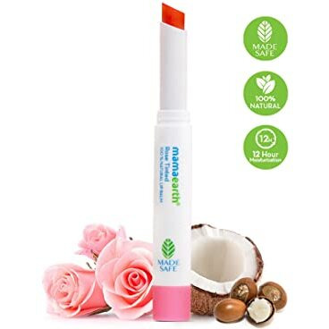 Mamaearth 100% Natural Lip Balm For Women & Men 2G (Rose) - Natural Tint, 12-Hour Moisturization - Heals Dry & Chapped Lips