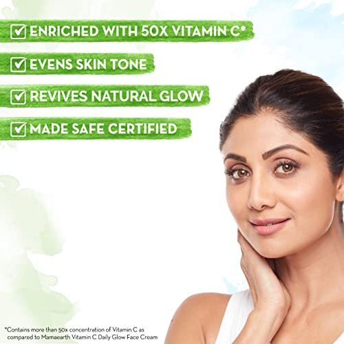 Mamaearth Vitamin C Daily Glow Face Serum For Men & Women - Vitamin C Serum For Glowing Skin, Oily Skin & Dark Spots, With 50X Vitamin C -10Ml