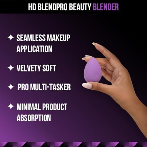Staze 9To9 Hd Blendpro Beauty Blender | Velvety Soft + Multipurpose Makeup Sponge | Reuable Blending Sponge For Loose Powder And Foundation | 01 Teardrop