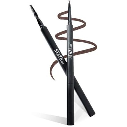 Staze 9To9 All Eyes On You Eye Brow Definer Pencil With Spoolie | Mirco Fine Precision With One Swipe Smooth Pigment For Natural, Hair-Like Strokes | 12-Hour Stay, Smudge Proof & Waterproof | 01 Natural Brown | 0.09G