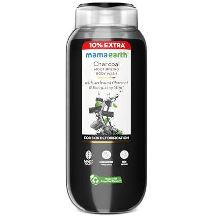 Mamaearth Charcoal Moisturizing Body Wash With Activated Charcoal & Energizing Mint Scent For Skin Detoxification-275Ml | Deeply Cleanses |Intensely Moisturizes |Long-Lasting Fragrance |All Skin Types