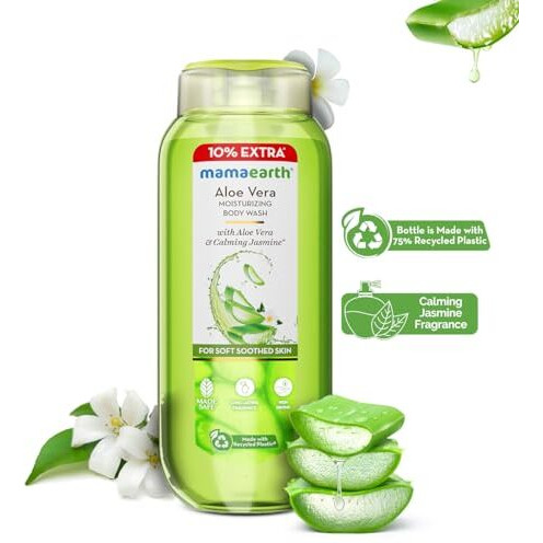 Mamaearth Aloe Vera Moisturizing Body Wash With Aloe Vera & Calming Jasmine Scent For Soft & Soothed Skin - 275 Ml |Intensely Moisturizes |Long Lasting Fragrance|Deeply Cleanses|Gentle |All Skin Types