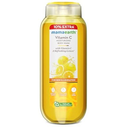 Mamaearth Vitamin C Moisturizing Body Wash With Vitamin C & Refreshing Lemon Scent For Skin Illumination- 275Ml|Deeply Cleanses|Intensely Moisturizes|Long-Lasting Fragrance|Radiant Glow|All Skin Types