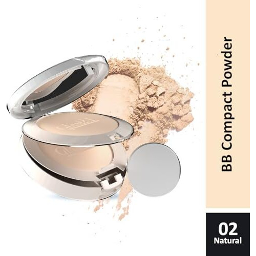 Glam21, 2-In-1 Compact Powder (Bb Powder 20Gm)| Instant Weightless Matte Finish Look | Long-Lasting | Peerless Soft Skin | Natural-02