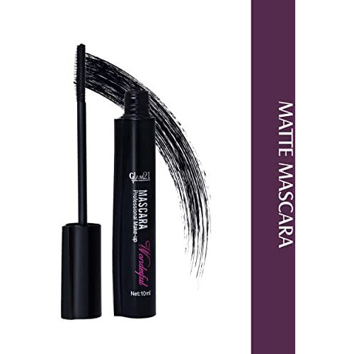 Glam21 Long Lasting Mascara For Dense Curl | Lightweight & Smudge Proof| Fiber Bristles Brush For Perfect Application| 10 Ml