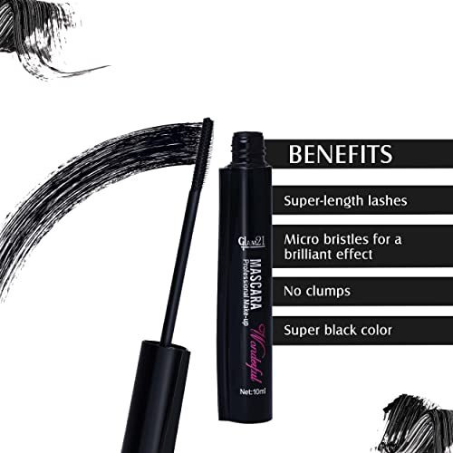 Glam21 Long Lasting Mascara For Dense Curl | Lightweight & Smudge Proof| Fiber Bristles Brush For Perfect Application| 10 Ml