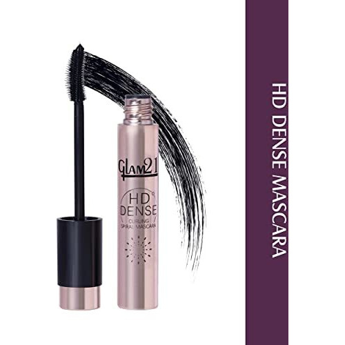 Glam 21 Hd Dense Mascara, With Petite Brush, Thermal Sensitive Technology, Smudge Proof, Water Proof, Voluminous Eyelashes, 16 Hours Long-Wear (Black)