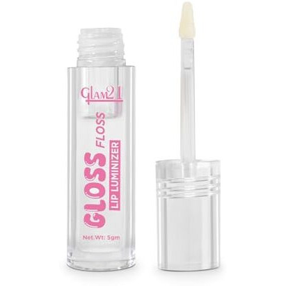 Glam21 Gloss Floss Lip Luminizer|High-Gloss Finish|Non-Sticky Formula| Hydrating Formula| Lightweight |Comfortable Lip Gloss|Transparent|5Gm