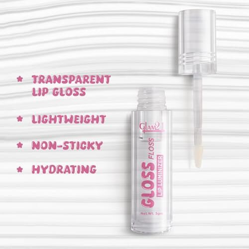 Glam21 Gloss Floss Lip Luminizer|High-Gloss Finish|Non-Sticky Formula| Hydrating Formula| Lightweight |Comfortable Lip Gloss|Transparent|5Gm