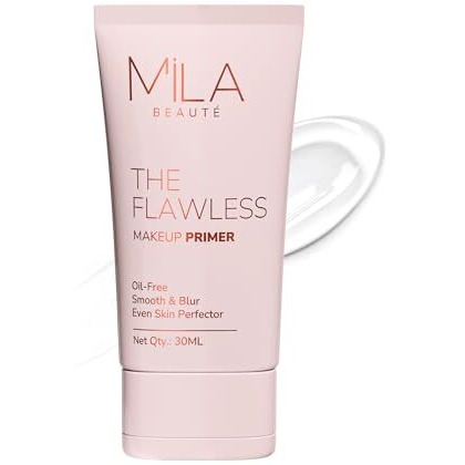 Mila Beaut Flawless Makeup Primer For Face | Oil Free Formula Enriched With Vitamin A & E | Satin Smooth Matte Finish Instantly Blurs Pores | Suitable For All Skin Types  30Ml
