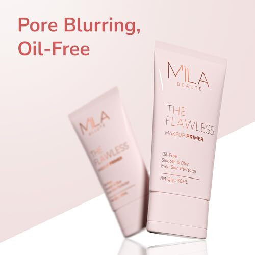 Mila Beaut Flawless Makeup Primer For Face | Oil Free Formula Enriched With Vitamin A & E | Satin Smooth Matte Finish Instantly Blurs Pores | Suitable For All Skin Types  30Ml