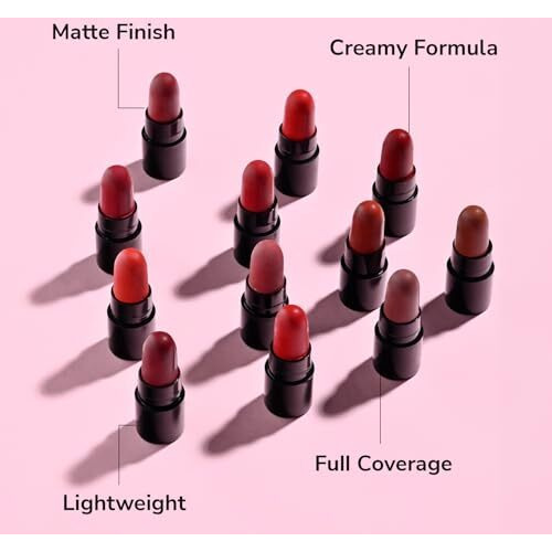 Mila Beaut 12 Creamy Matte Mini Lipstick Kit | Lip Hydrating & Light-Weight | Long Lasting Lipsticks For Women | Suitable All Indian Tones | Shade - B 12G