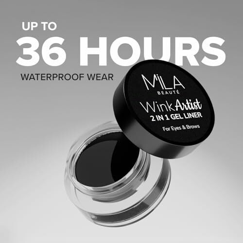 Mila Beaut Wink Artist Gel Eyeliner With Brush | For Eyes & Brows | Lasts Upto 36 Hours | Long Lasting & Waterproof Formula | Enriched With Calendula Oil And Aloe Vera | Shade - (Black, 4G)
