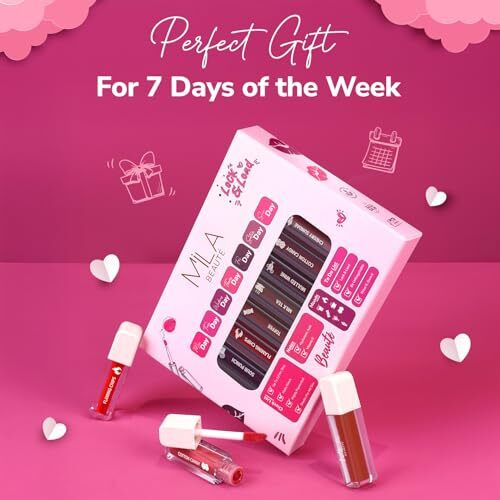Mila Beaut Set Of 7 Non Transfer Mini Liquid Lipstick Gift Set I 12 Hrs Transfer Proof I With Hyaluronic Acid I Perfect For Gifting, Special Occasion, Wedding, Travel Friendly Combo For Women I Gift Pack
