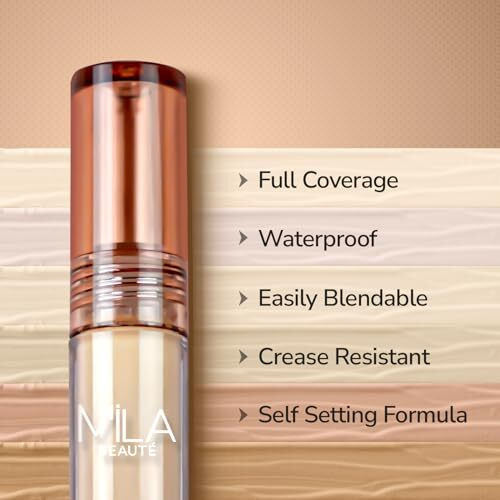 Mila Beaut Built To Cover Liquid Concealer For Women With Spf & Hyaluronic Acid| Full Coverage Matte Finish Concealer For Dark Circles | Easily Blendable & Waterproof Formula| Suitable For Indian Skin Tones - 103Y Cream Vanilla