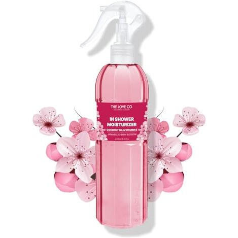 The Love Co Japanese Cherry Blossom In-Shower Body Moisturizer | Coconut Oil & Shea Oil | For All Skin Types | Hydrates & Plumps | Reduces Dryness & Kp Bumps | Non-Greasy | 250 Ml