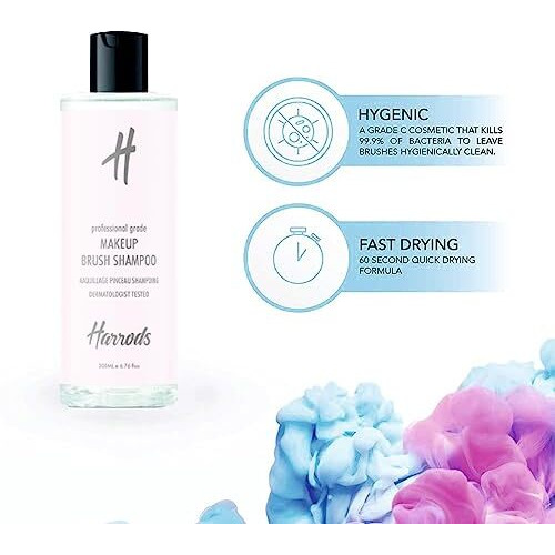 Harrods Professional Makeup Brush Cleaner 200Ml |Deep Clean Shampoo For Cleaning Make-Up Brushes - Shampoo For Any Brush, Sponge Or Applicator
