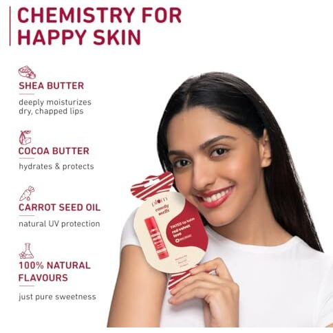 Plum Candy Melts Red Velvet Love Tinted Lip Balm | Moisturizes & Nourishes | Hydrates Dry & Chapped Lips | 100% Vegan | 4.5G
