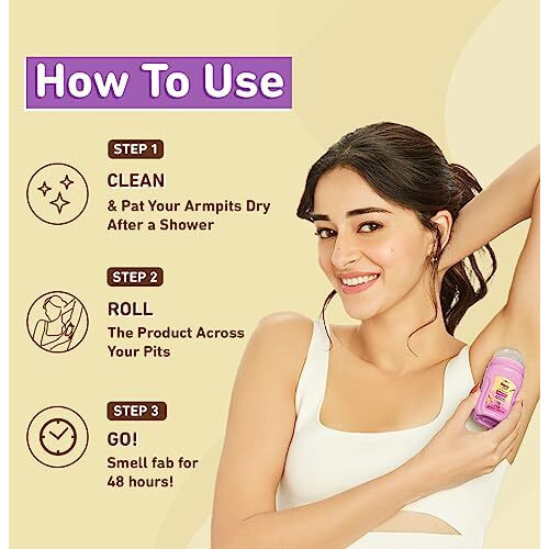 Plum Bodylovin' Vanilla Vibes Underarm Roll On For Women | Last Up To 48H | 4% Lactic Acid & 1% Glycolic Acid | Controls Odor & Fades Underarm Darkness | Warm Vanilla Fragrance Underarm Roll On | 50Ml