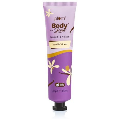 Plum Bodylovin' Vanilla Vibes Hand Cream | Ultra Moisturizing With Shea Butter | Non-Greasy & Lightweight | Irresistible Warm Vanilla Fragrance | Travel Friendly | 30G