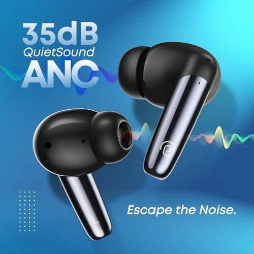 Ptron Zenbuds Ultima Anc Earbuds, 35Db Quietsound Anc, 4 Quadpro Mics With Trutalk Enc Calls, 4D Panaromic Audio, Transparency Mode,50Hrs Playtime,In Ear Bt 5.3 Wireless Headphones & Ipx5(Pearl Black