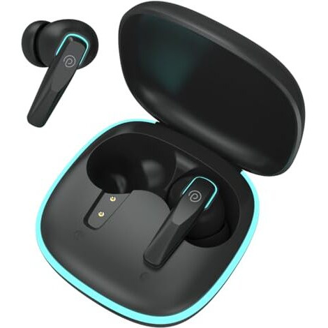 Ptron Zenbuds Evo X2 In-Ear Tws Earbuds With Quad Mic & Trutalk Enc Calls, 50Hrs Playtime, 40Ms Low Latency Sync, Bluetooth V5.3, Type-C Fast Charging & Ipx5 Water Resistant (Jet Black)