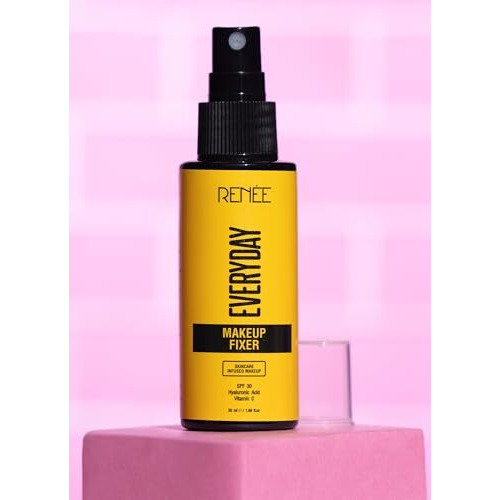 Renee Everyday Makeup Fixer, Lightweight & Non-Greasy, Locks Makeup For A Lasting Dewy Finish, Hydrates & Refreshes, Enriched With Aloe, Hyaluronic Acid & Vitamin C & Spf 30, 50Ml