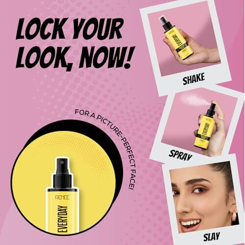Renee Everyday Makeup Fixer, Lightweight & Non-Greasy, Locks Makeup For A Lasting Dewy Finish, Hydrates & Refreshes, Enriched With Aloe, Hyaluronic Acid & Vitamin C & Spf 30, 50Ml
