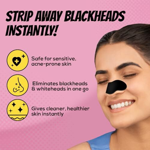 Renee Black Head Removal Strips, For Deep Cleansing, Instant & Painless Blackheads & Whiteheads Removal, Algae Extract, Oat Extract, Vitamin E & Hyaluronic Acid Infused - 5N
