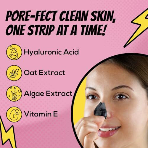 Renee Black Head Removal Strips, For Deep Cleansing, Instant & Painless Blackheads & Whiteheads Removal, Algae Extract, Oat Extract, Vitamin E & Hyaluronic Acid Infused - 5N