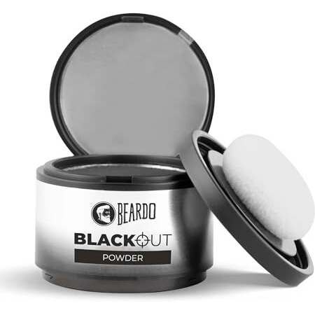 Beardo Blackout Hair Powder 4G - Black | Root Touch Up For Grey Hair | Instantly Covers Grey Roots, Beard Patches & Bald Spots | Thick Black Fiber Hairline Powder | Highly Pigmented, Long-Lasting & Matte Finish | Super-Fine Cover-Up