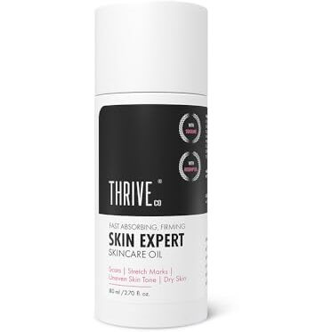 Thriveco Non-Sticky Skincare Oil Suitable For Stretch Marks | Scar Removal | Uneven Skin Tone | Vitamin E | All Skin Types | 80Ml