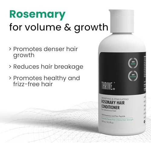 Thriveco Rosemary Hair Conditioner For Voluminous Hair | Densifying & Stimulating Hair Growth | Promotes Hair Strength | With Pea Peptide & Caffeine | Paraben & Sulfate Free | For Men & Women | 250Ml