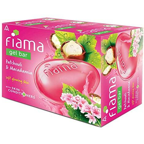Fiama Gel Bar Patchouli And Macadamia For Soft Glowing Skin, 375G (125G - Pack Of 3), With Skin Conditioners, Skin Friendly Ph, Soap For Women & Men, For All Skin Types