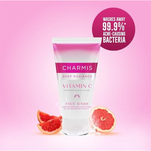 Charmis Deep Radiance Vitamin C Face Wash For Dry Skin, 150Ml, Cleanser For Face With Hyaluronic Acid & Salicylic Acid