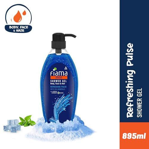 Fiama Men Shower Gel Refreshing Pulse Body Wash With Skin Conditioners For Refreshed Skin, 895 Ml Bottle
