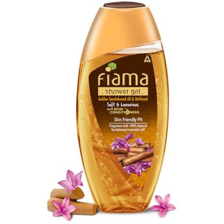 Fiama Body Wash Shower Gel Golden Sandalwood Oil And Patchouli, 250Ml, Body Wash For Women & Men With Skin Conditioners For Soft And Luxurious Skin, Suitable For All Skin Types