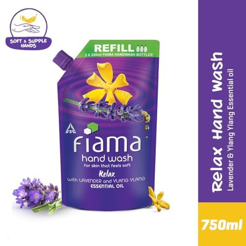 Fiama Relax Hand Wash, 750 Ml Refill Pack, Value Pouch, Lavender Oil & Ylang Extracts Handwash, For Soft & Supple Hands
