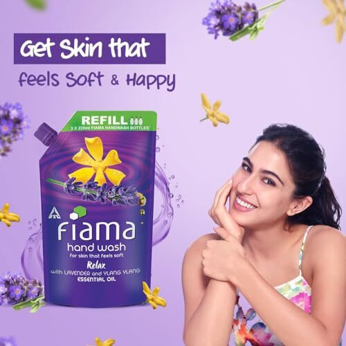 Fiama Relax Hand Wash, 750 Ml Refill Pack, Value Pouch, Lavender Oil & Ylang Extracts Handwash, For Soft & Supple Hands