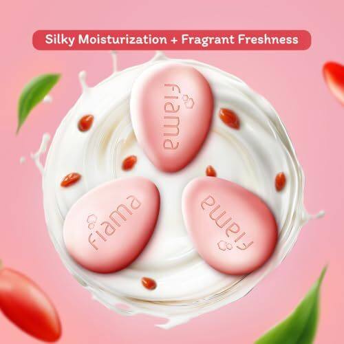 Fiama Moisturizing Soap Bar, Japanese Hokkaido Milk & Goji Berry, Soap Pack Of 3, Non-Sticky Moisturized Skin, 1/3Rd Skin Moisturizers, Vitamin F, Fragrant Freshness