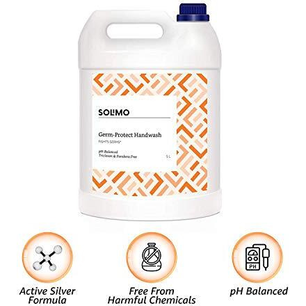 Amazon Brand - Solimo Germ-Protect Handwash Liquid, 5 Litre