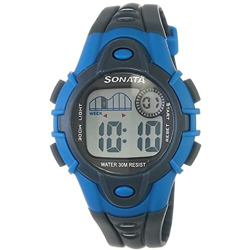 Sf Digital Grey Dial Plastic Strap Unisex Watch-Ns87012Pp03